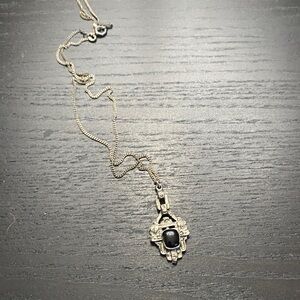 Elegant Silver and Black Pendant Necklace